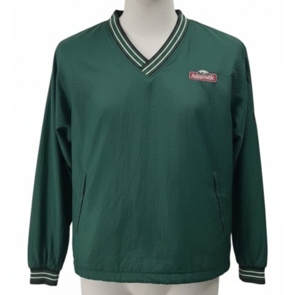 VINTAGE 90s Champion Johnsonville Windbreaker Pullover Jacket Green Men's M